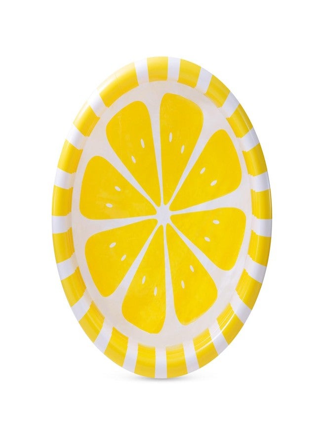 VWretails Zesty Lemon Inflatable Pool 58432 with Yellow & White Stripe Design for Kids, 330 Liters Water Capacity, Lemony Pattern, Fun Backyard Water Play Pool for Toddlers, Ages 2+ - Image 3